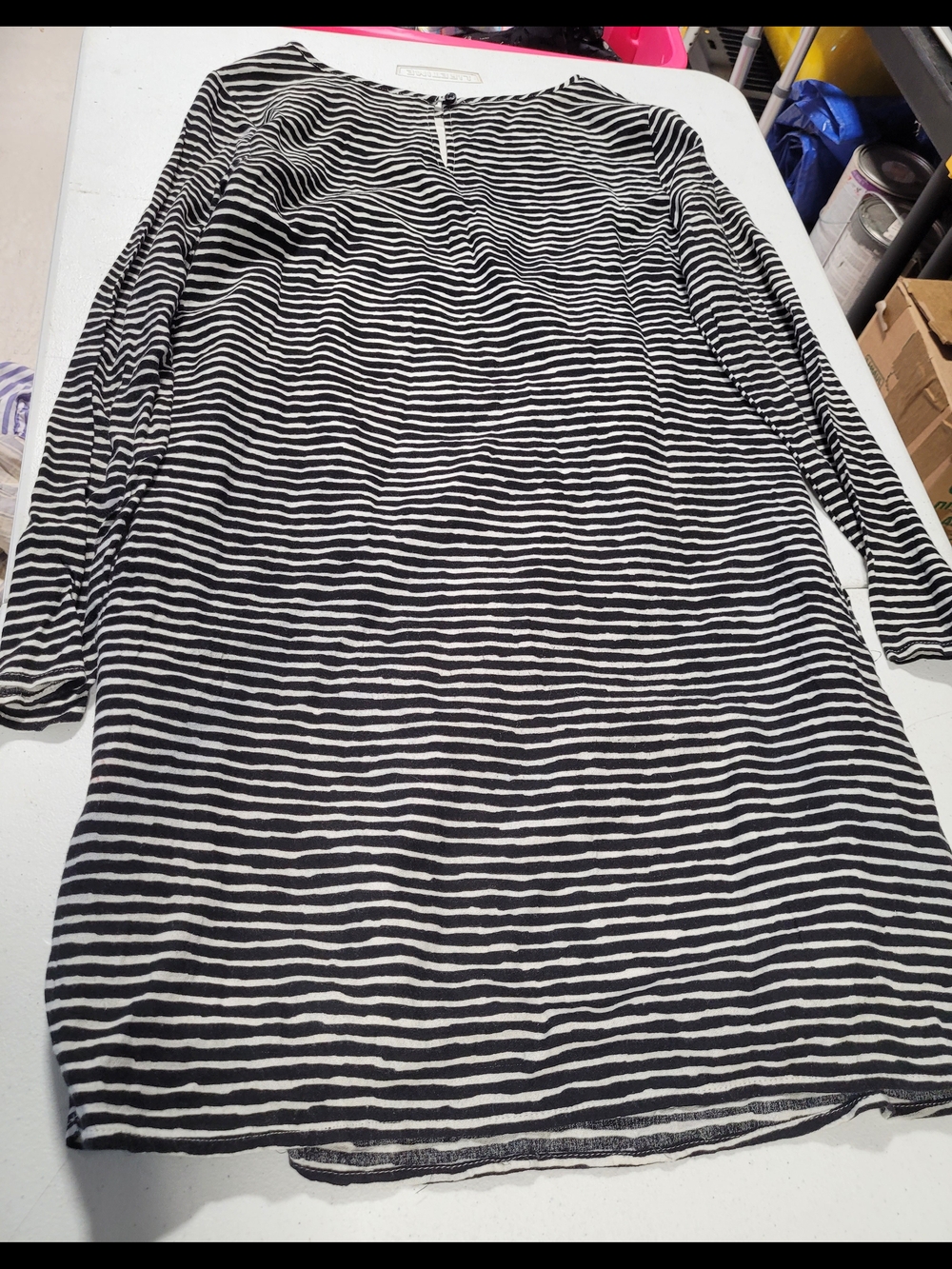 GAP Black and White Striped Long Sleeve Mini Dress - Picture 3 of 3